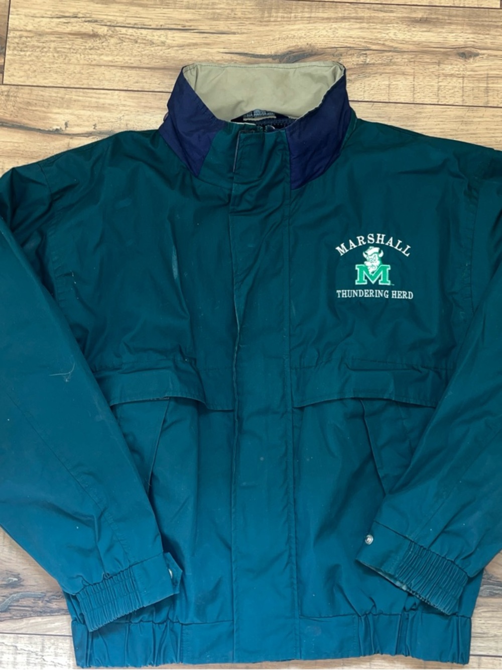 Marshall Men's Teal and Navy Thundering Herd Raincoat
